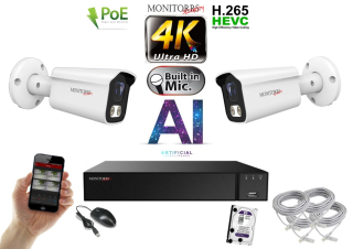 Monitorrs Security 4K IP 2 kamerový set 8 Mpix WTube (6378K2) 